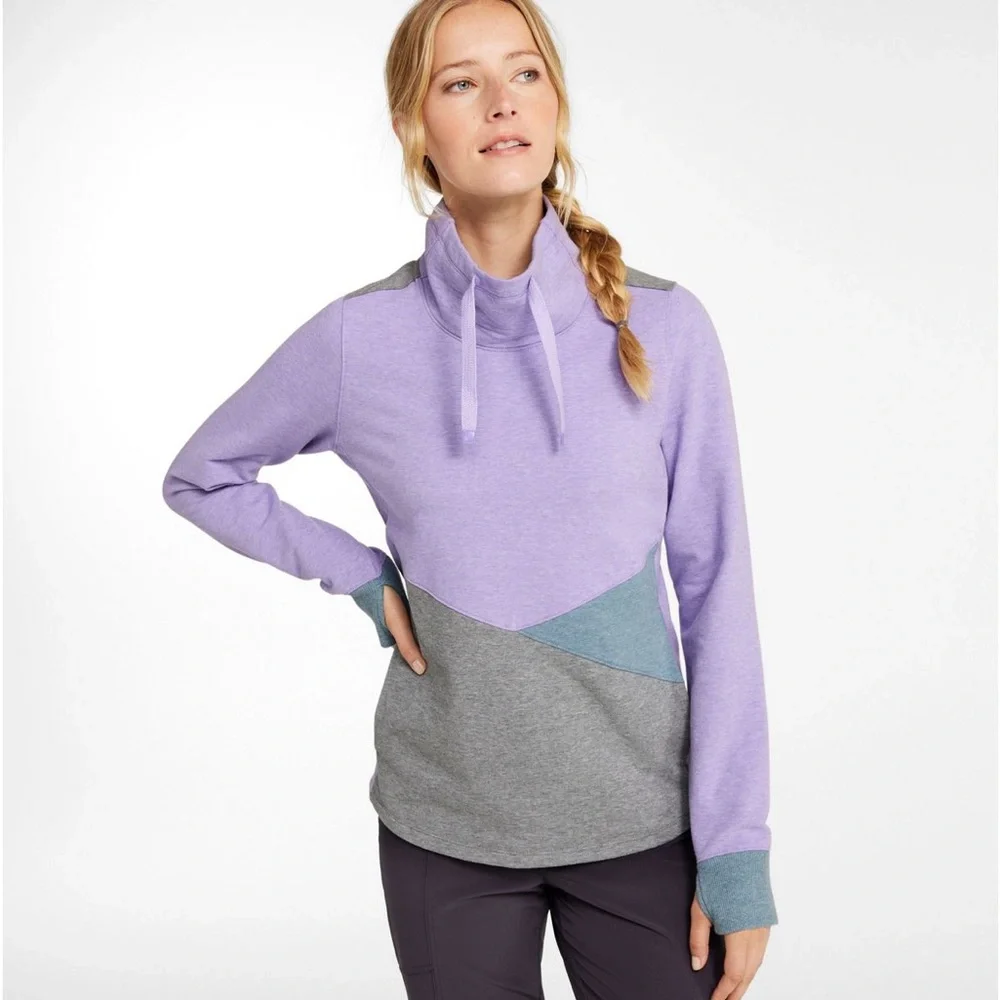 Women’s LL Bean Cozy Mixed Knit Pullover, Colorblock, XS - Picture 1 of 13